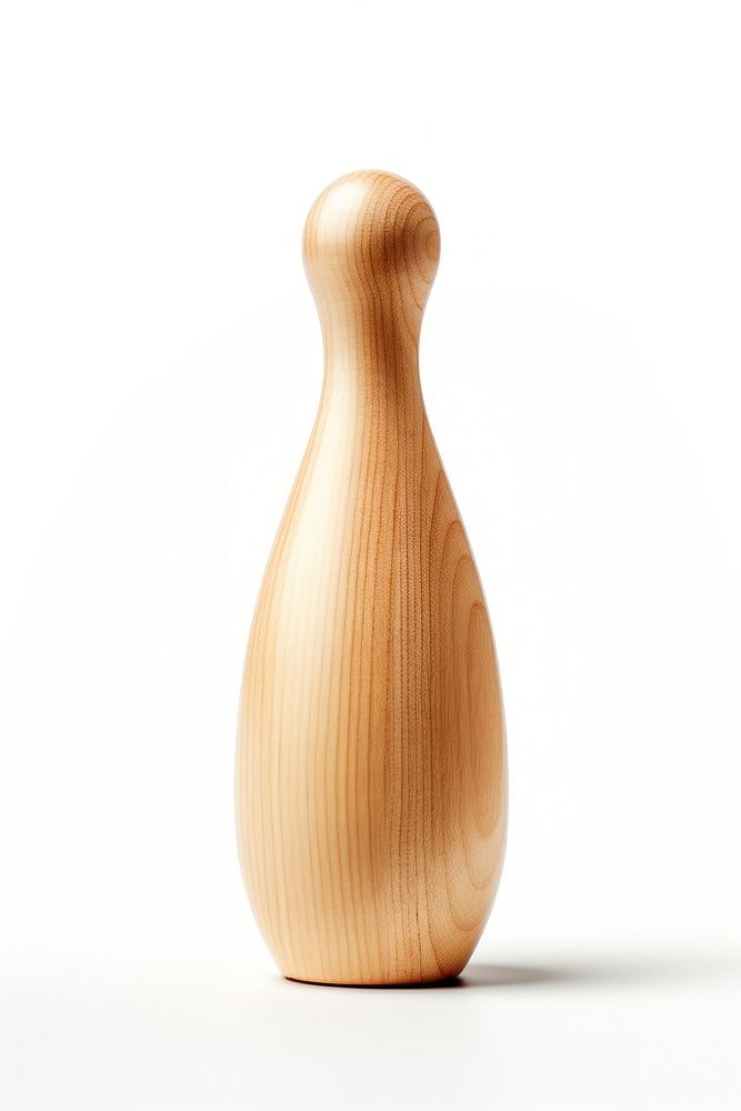 Bowling pin lighting wood white background. AI generated Image by rawpixel.