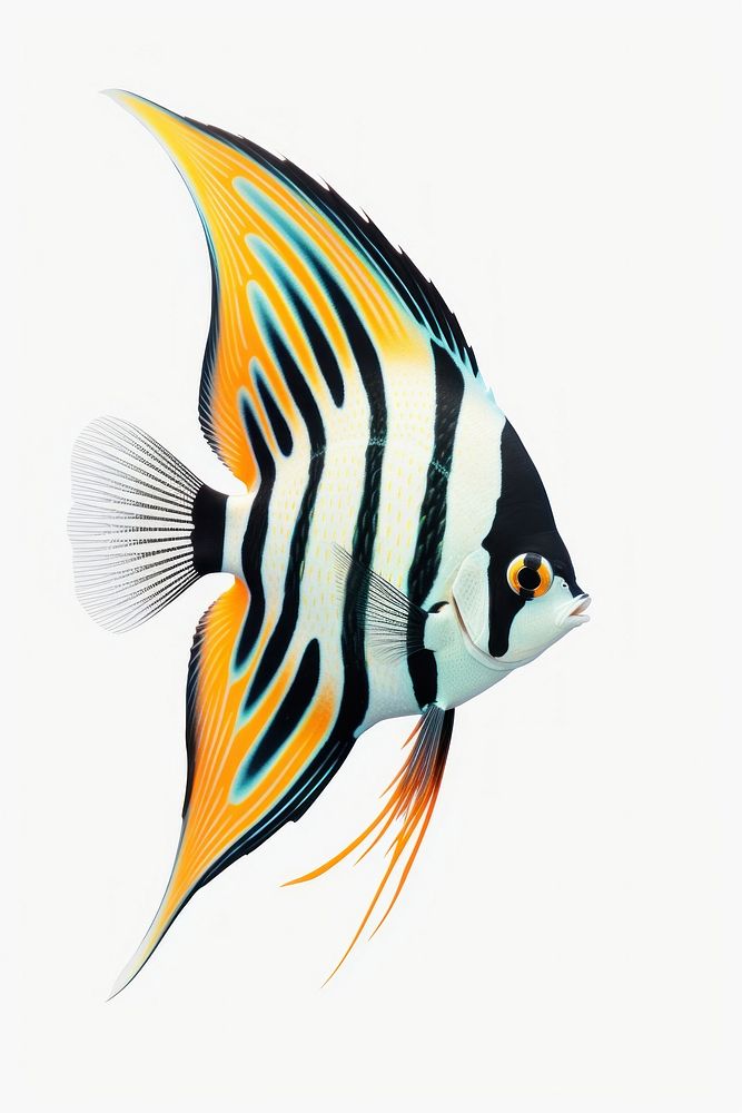 A Angel fish animal white background pomacanthidae. AI generated Image by rawpixel.