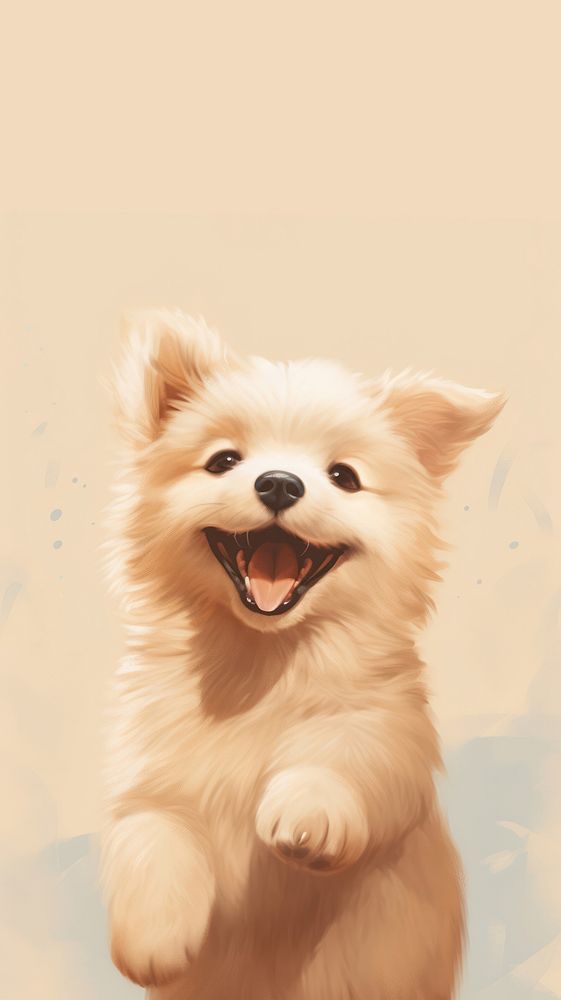 A happy puppy animal mammal cute. AI generated Image by rawpixel.