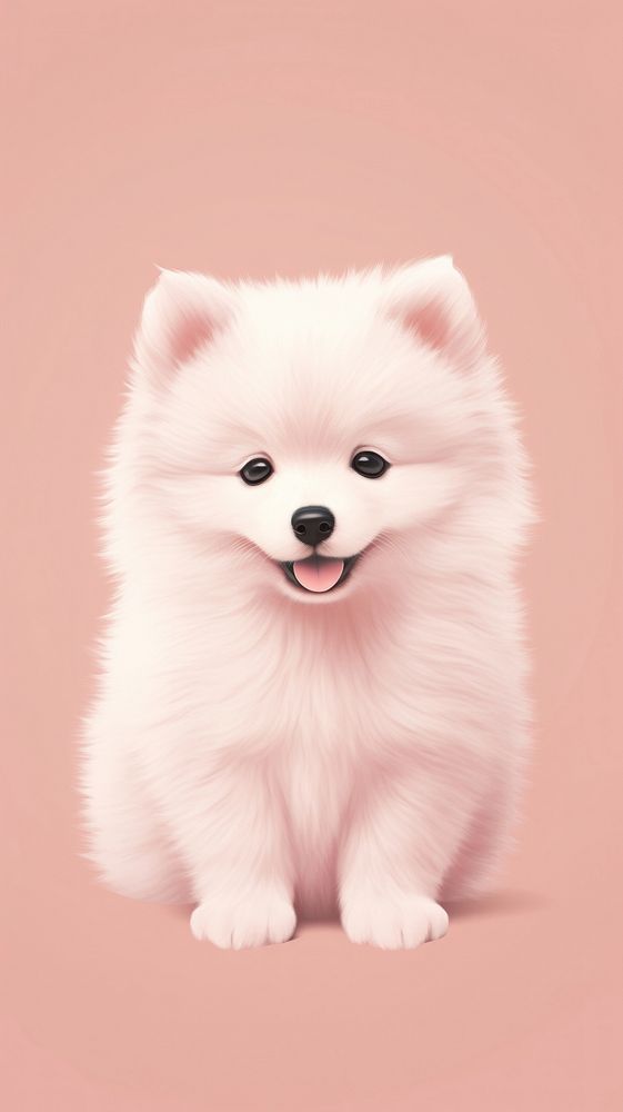 A samoyed puppy animal mammal cute. AI generated Image by rawpixel.