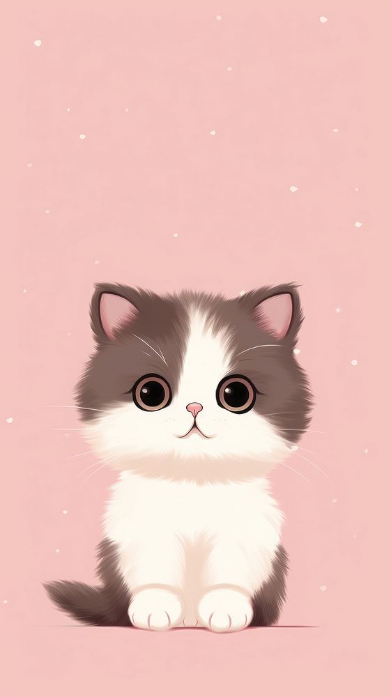 A small happy Calico kitten animal cartoon mammal. AI generated Image by rawpixel.