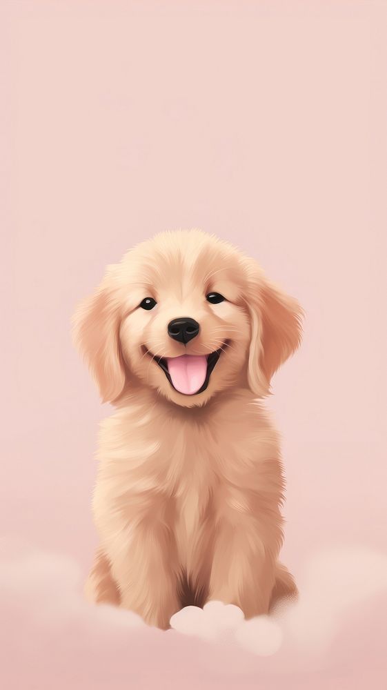 A small happy golden retriever puppy animal mammal cute