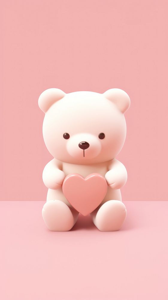 Teddy bear heart cute pink. AI generated Image by rawpixel.
