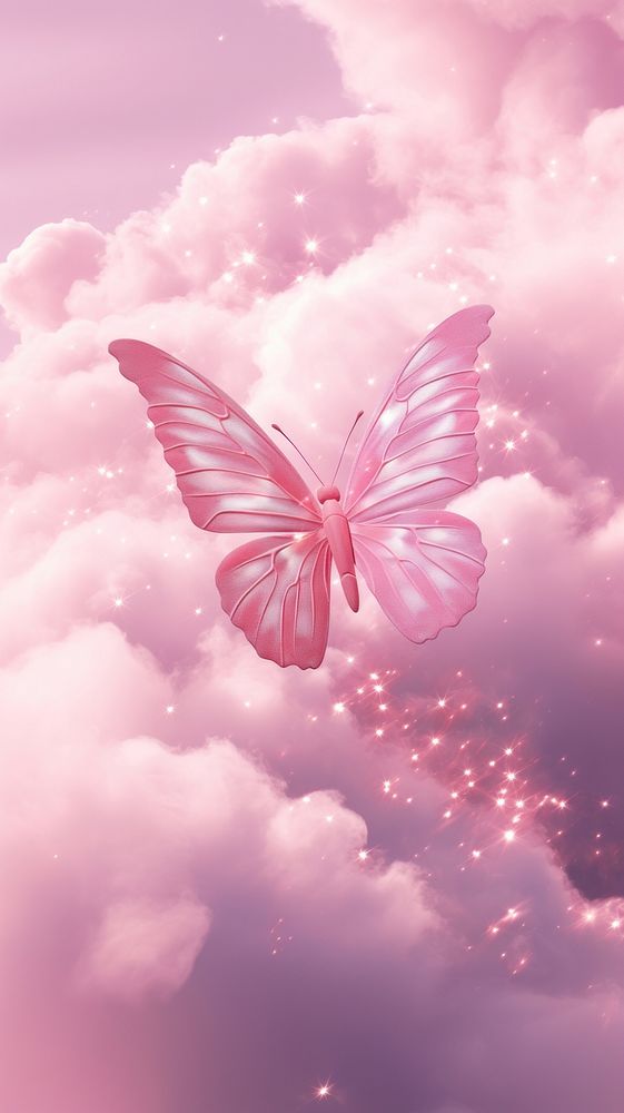 Butterfly pink cloud outdoors nature | Free Photo Illustration - rawpixel