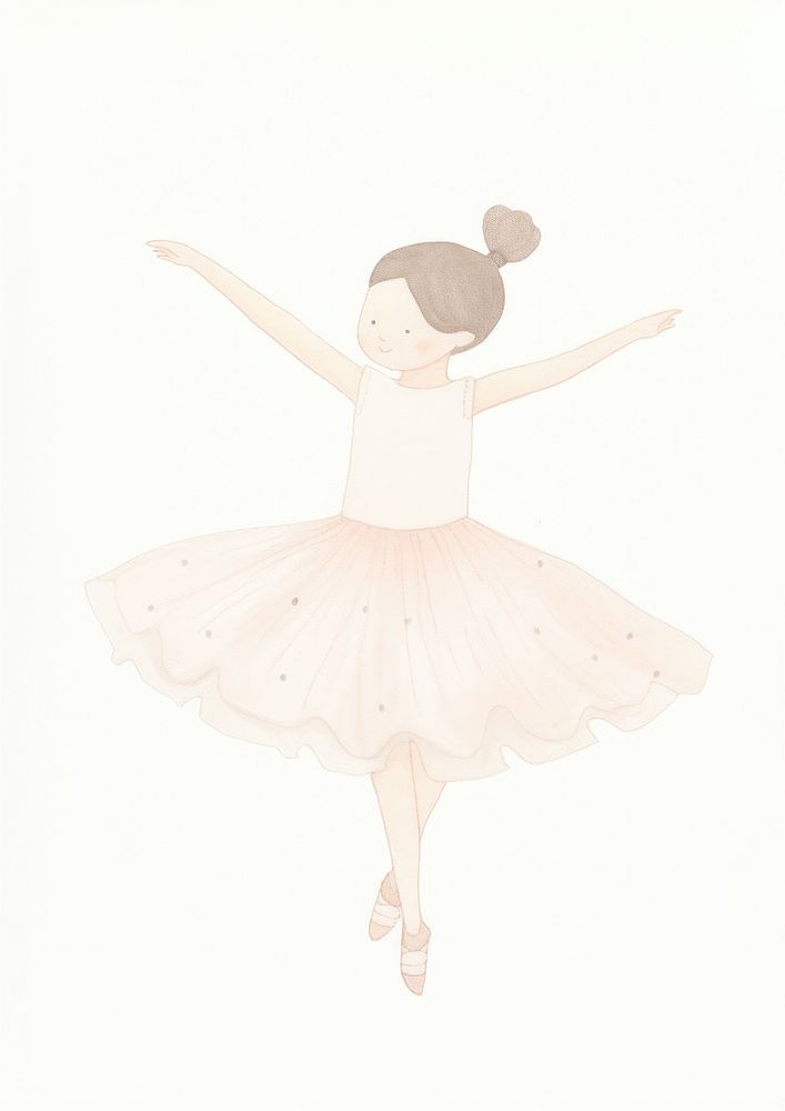 Girl ballerina dancing character ballet child white background. AI generated Image by rawpixel.