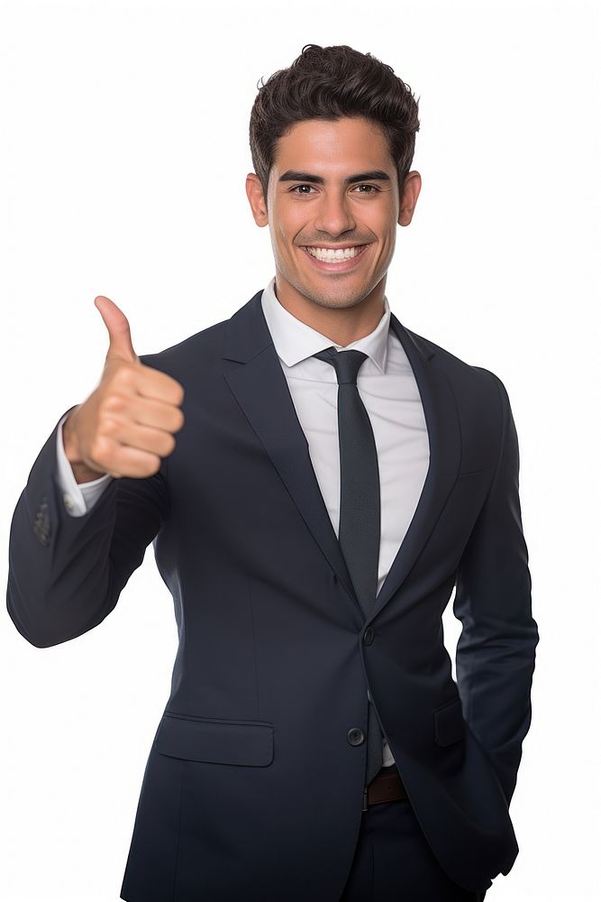 Young hispanic man wearing business jacket hand finger adult. AI generated Image by rawpixel.