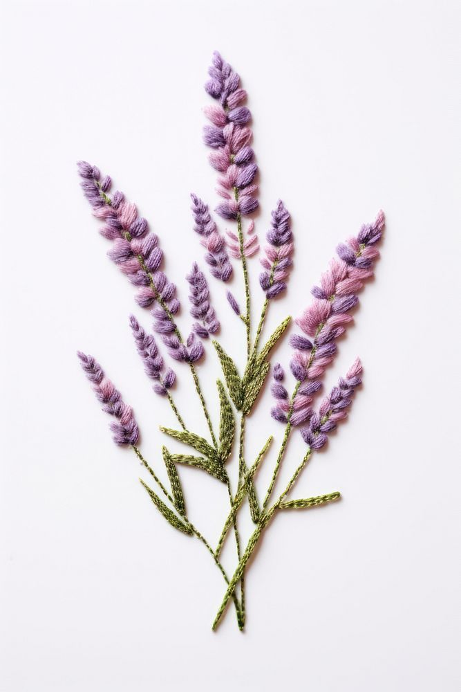 Lavender lavender embroidery blossom. AI generated Image by rawpixel.
