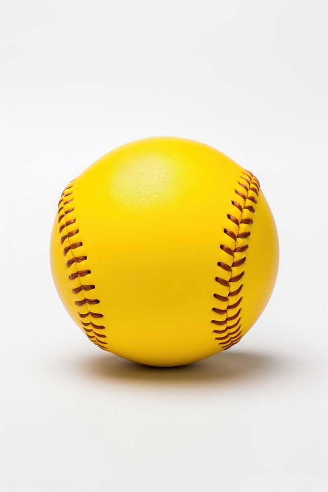 Yellow softball baseball sphere sports. AI generated Image by rawpixel.