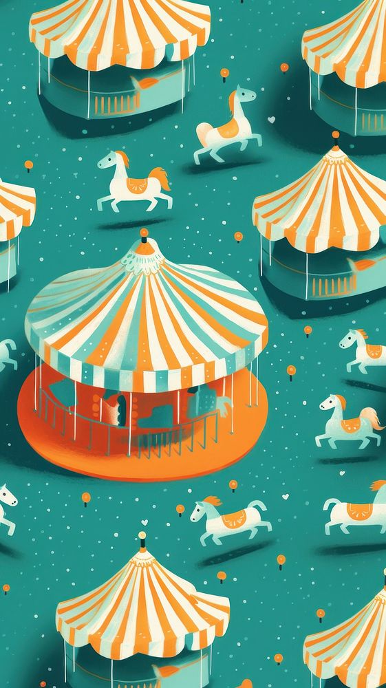 Carousel pattern carousel animal mammal. AI generated Image by rawpixel.