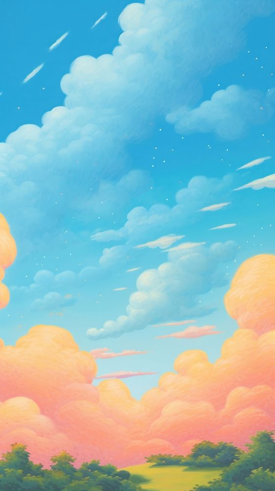 Clouds in the blue sky outdoors nature backgrounds. AI generated Image by rawpixel.