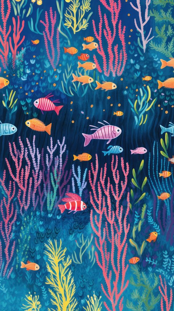 Under the sea pattern outdoors nature fish. AI generated Image by rawpixel.