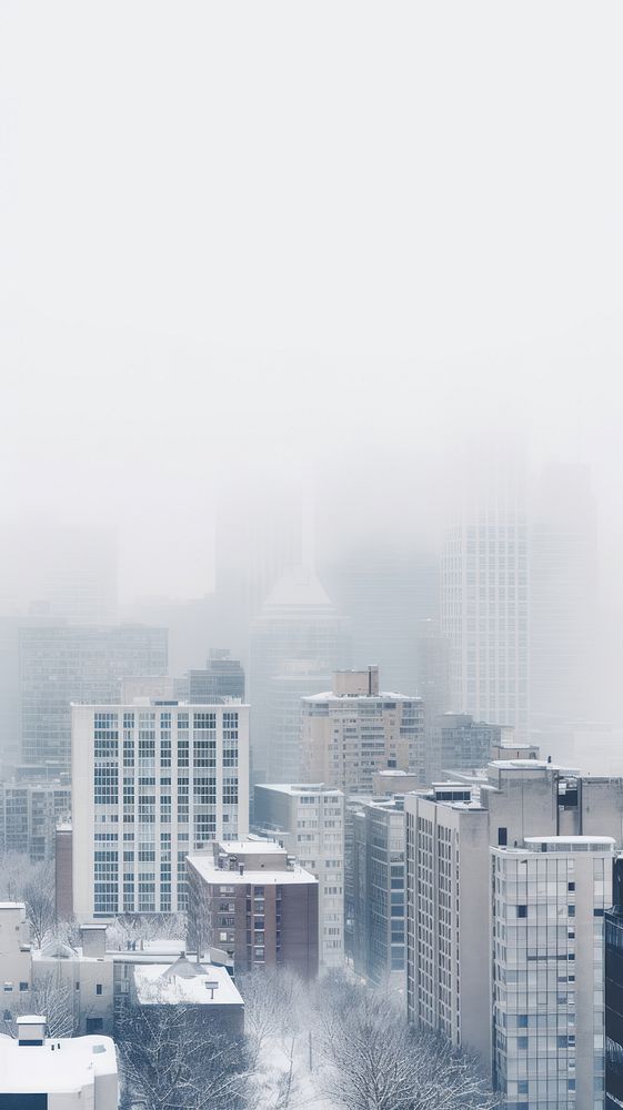 Winter landscape city architecture cityscape. AI generated Image by rawpixel.