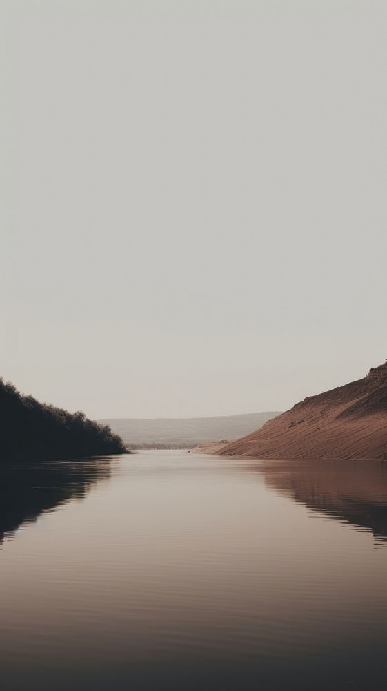 River reservoir outdoors horizon. AI generated Image by rawpixel.