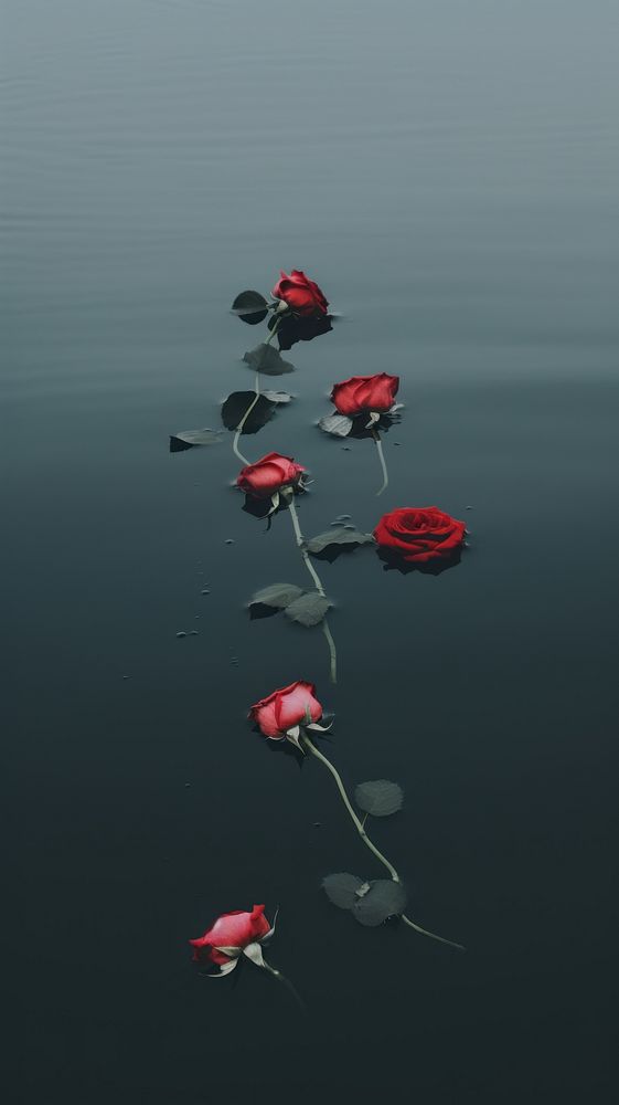 Roses floating in the water flower petal plant. 