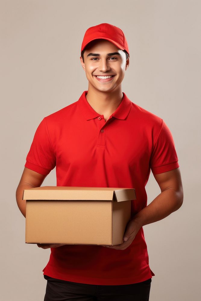 Food delivery box cardboard portrait. Free Photo rawpixel