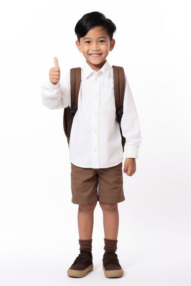 Southeast Asian student sleeve shorts child. AI generated Image by rawpixel.