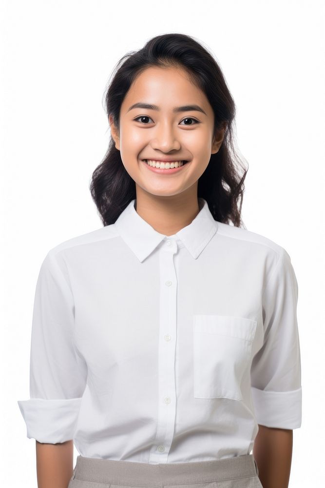 Southeast Asian student blouse shirt smile. AI generated Image by rawpixel.
