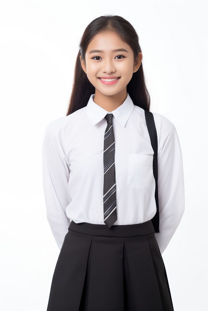 Southeast Asian student blouse shirt girl. AI generated Image by rawpixel.