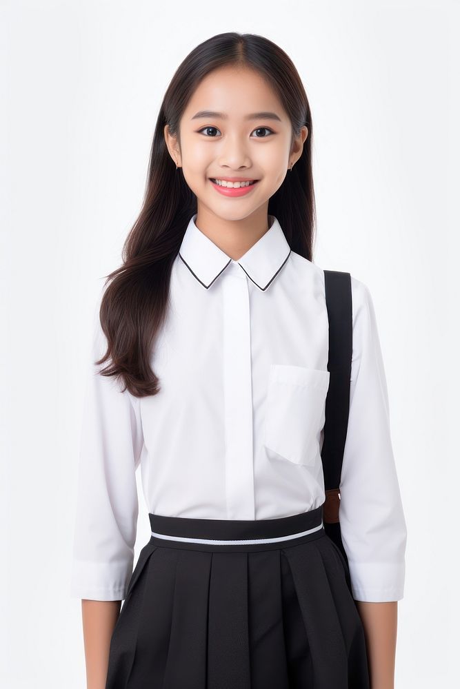 Southeast Asian student blouse shirt girl. AI generated Image by rawpixel.