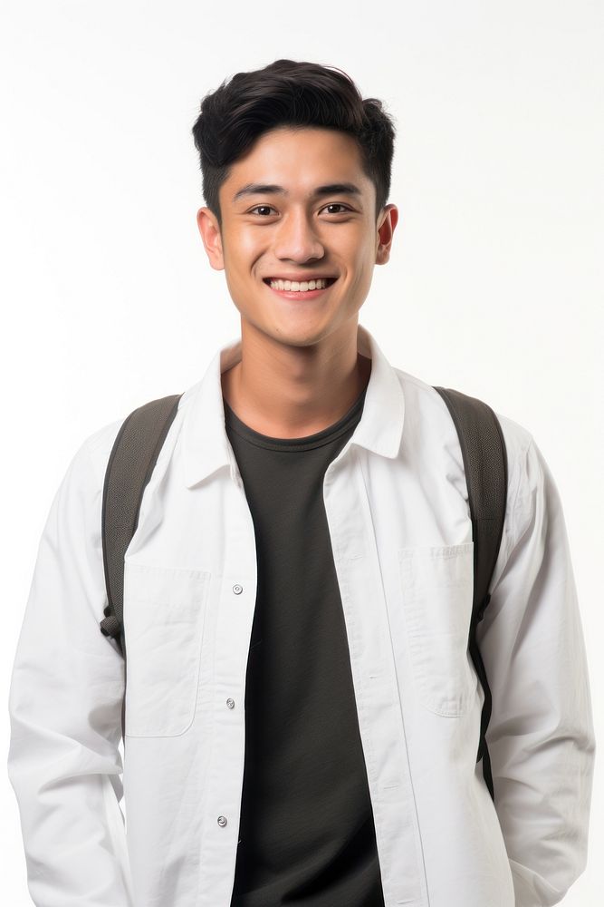 Southeast Asian student portrait smile adult. AI generated Image by rawpixel.