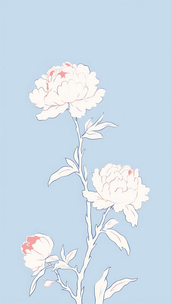 Peonies trees pattern flower plant. AI generated Image by rawpixel.