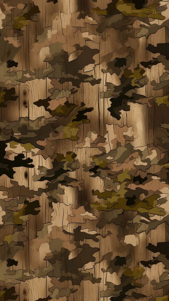 Wood texture camouflage pattern backgrounds repetition flooring. AI generated Image by rawpixel.