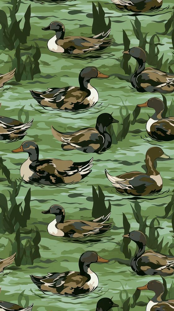Duck Hunter camouflage pattern duck backgrounds animal. AI generated Image by rawpixel.