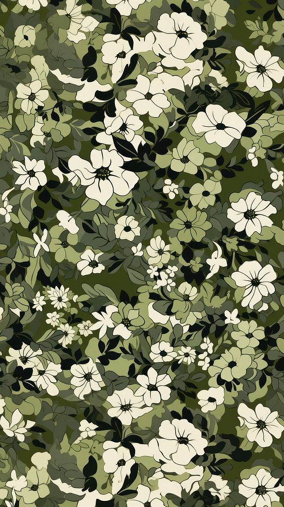 Floral camouflage pattern backgrounds graphics freshness. AI generated Image by rawpixel.