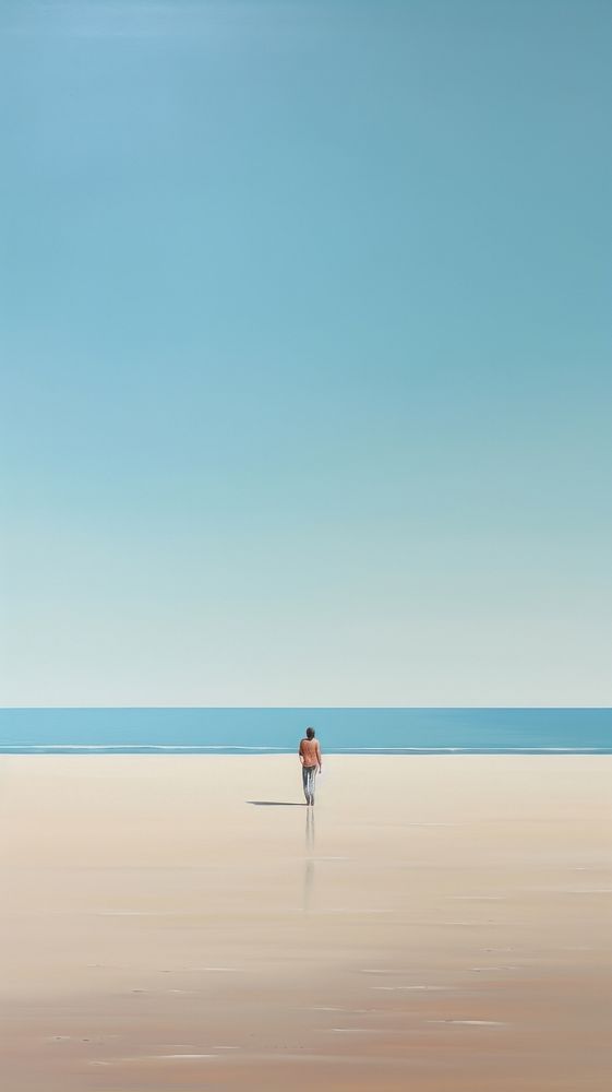 Beach outdoors standing horizon. AI generated Image by rawpixel.