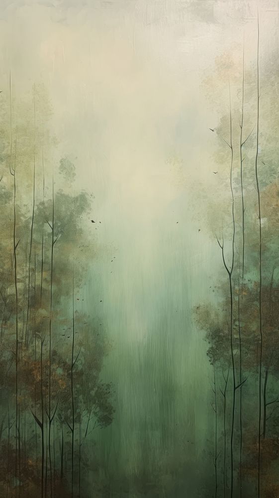Forest painting outdoors nature. AI generated Image by rawpixel.