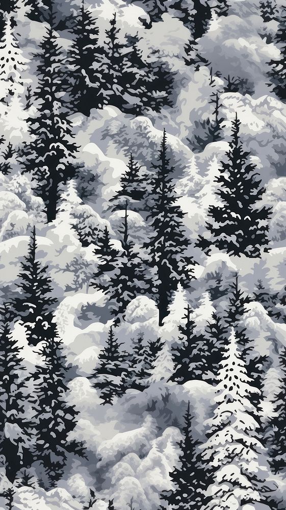 Real snow forest camouflage pattern backgrounds outdoors woodland