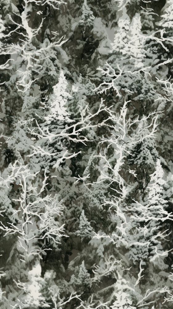 Real snow forest camouflage pattern backgrounds outdoors nature. AI generated Image by rawpixel.
