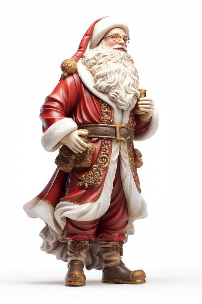 Santa figurine adult white background. AI generated Image by rawpixel.