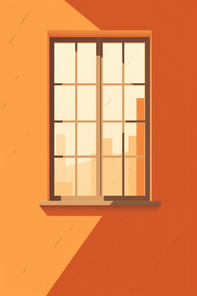 Orange wall window architecture transparent. AI generated Image by rawpixel.