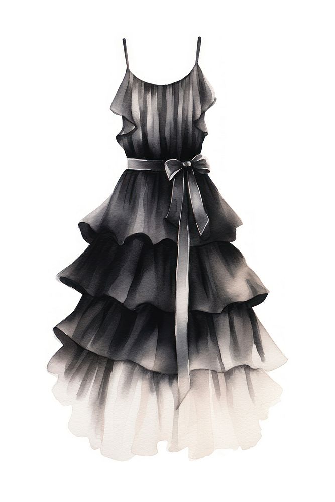 Wome dress fashion black white. AI generated Image by rawpixel.