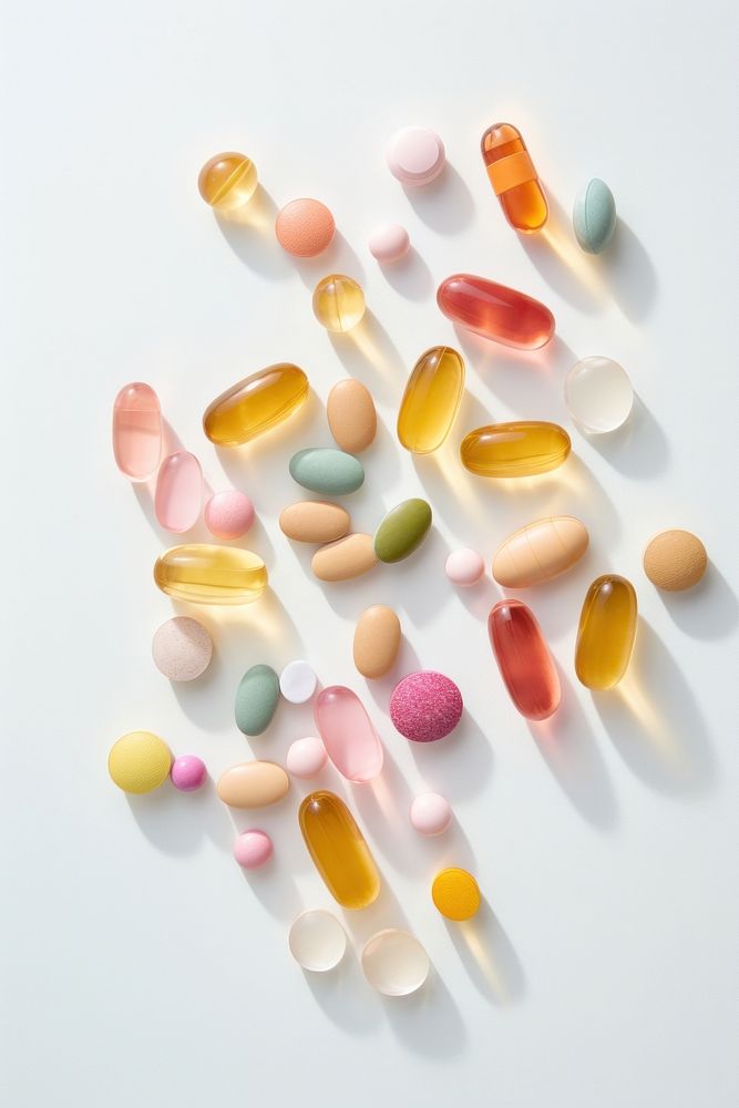Vitamins and supplement pill medication variation. AI generated Image by rawpixel.