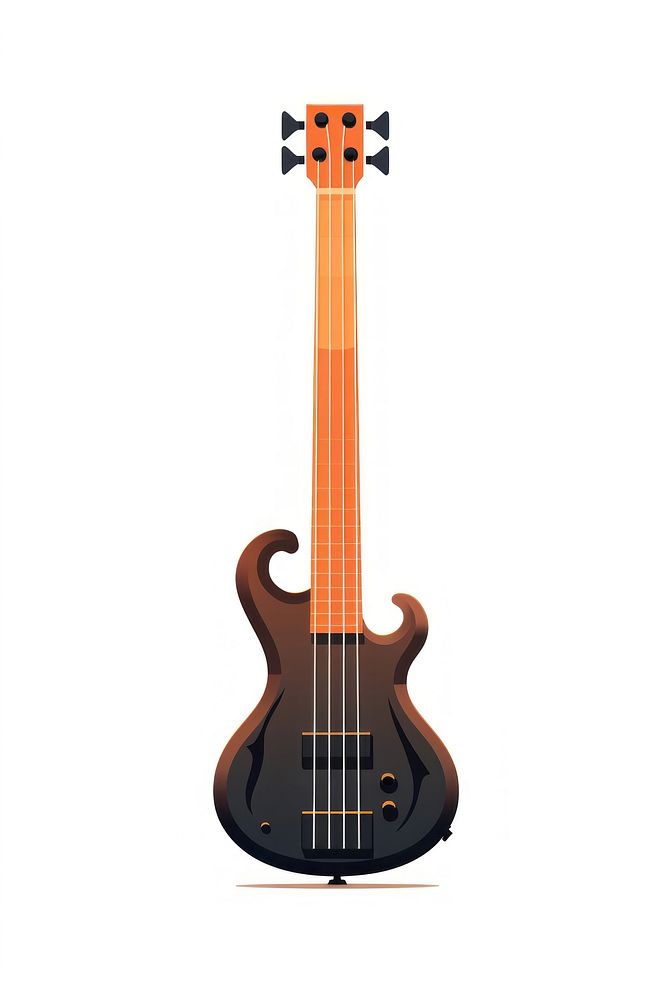 A bass guitar string white background. AI generated Image by rawpixel.