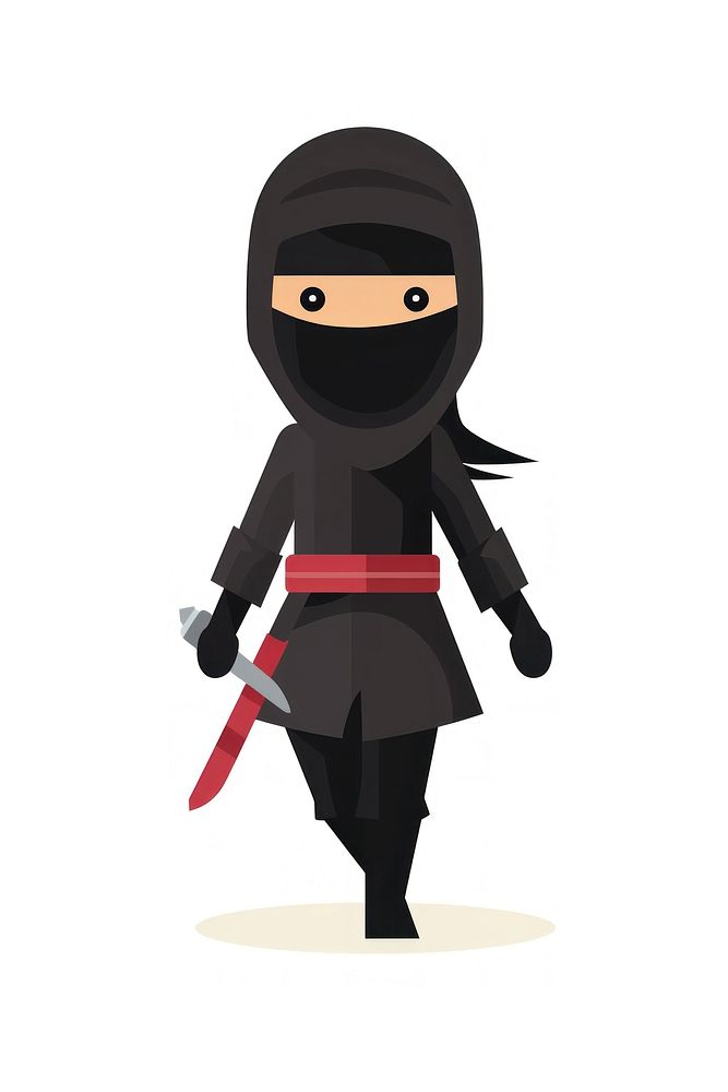 A female ninja white background protection portrait. AI generated Image by rawpixel.
