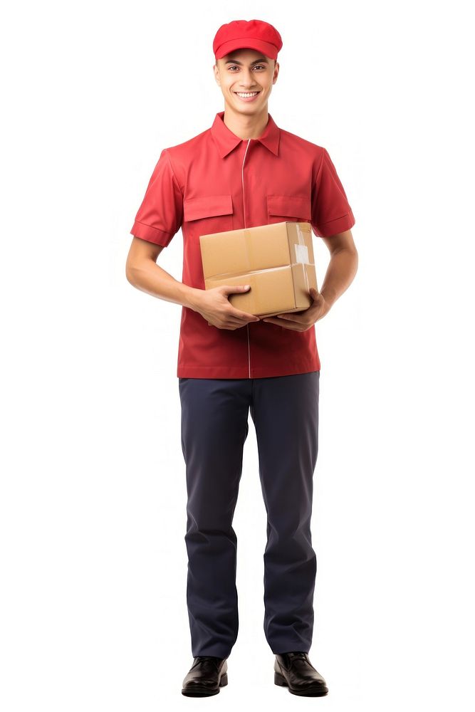 A postman cardboard standing adult. AI generated Image by rawpixel.