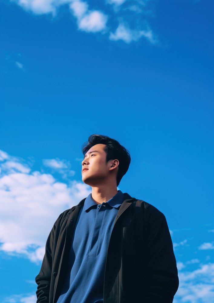Thai young man standing adult blue. AI generated Image by rawpixel.