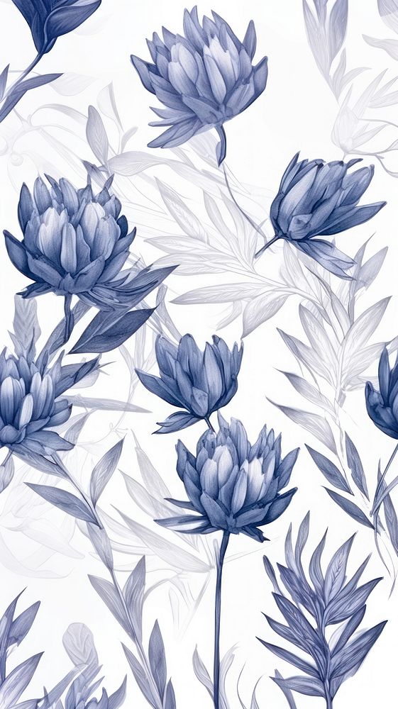 Foliage drawing sketch pattern. AI generated Image by rawpixel.