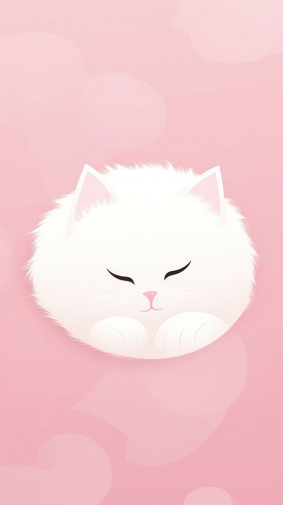 White cat animal mammal pink. AI generated Image by rawpixel.