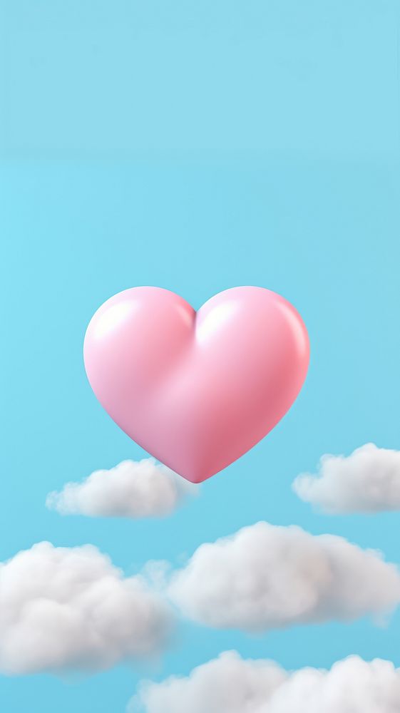 3d style heart and cloud Free Photo Illustration rawpixel