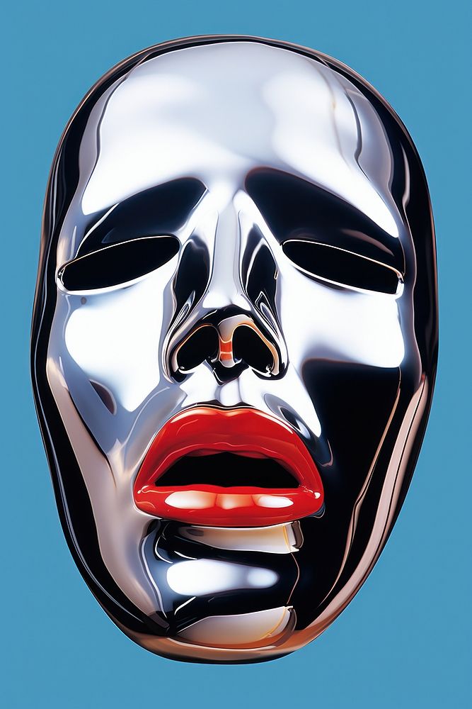 A very sad mask drawing disguise lipstick. AI generated Image by rawpixel.