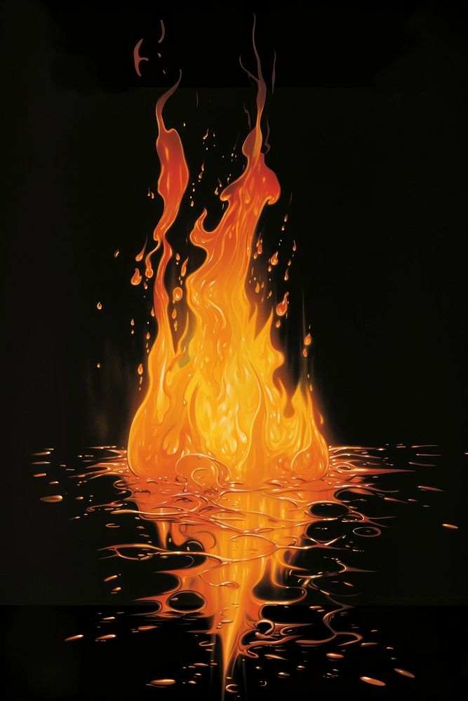A fire effect isolated on clear solid background bonfire light black background. AI generated Image by rawpixel.