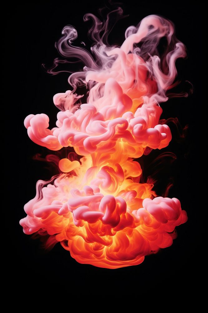A simple fire smoke Cloud mass isolated on clear solid background cloud black background creativity. AI generated Image by…