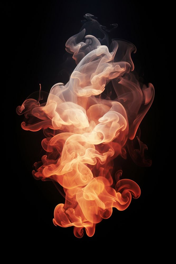 A simple smoke Cloud isolated on clear solid background light fire black background. AI generated Image by rawpixel.
