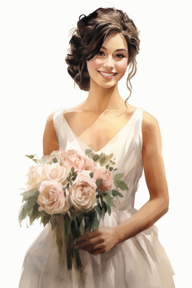 Dress gown rose portrait. AI generated Image by rawpixel.