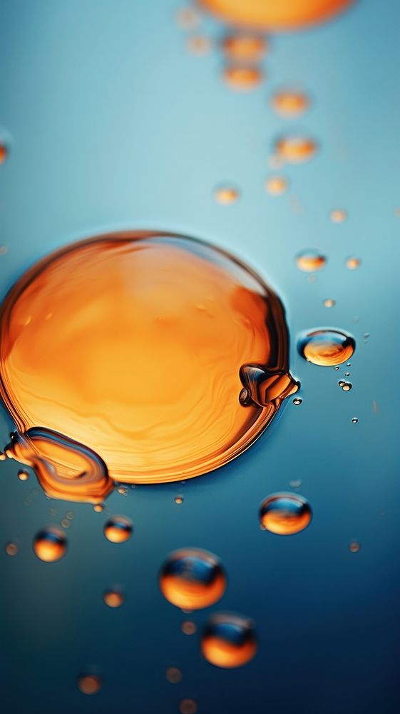 An orange reflection macro photography transparent. AI generated Image by rawpixel.