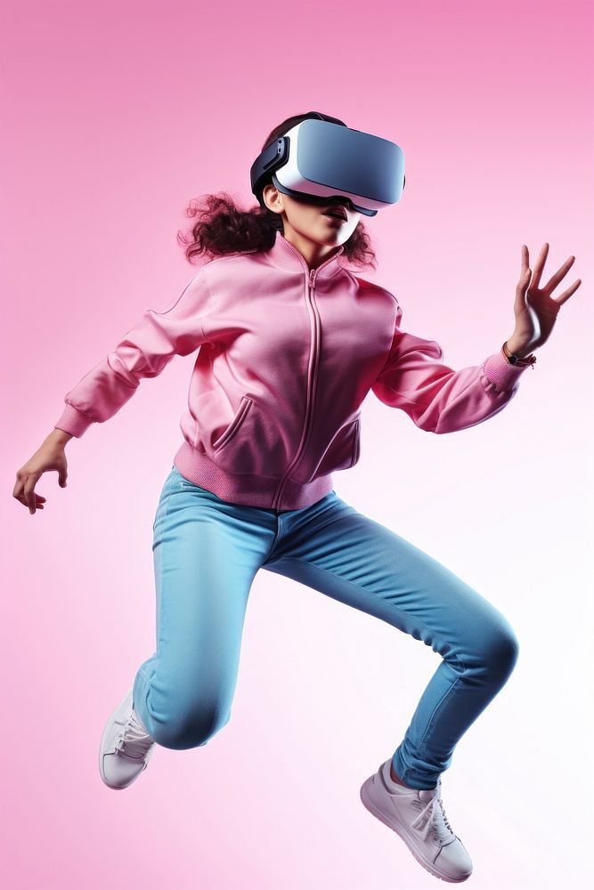 Jumping dancing headphones technology. AI generated Image by rawpixel.